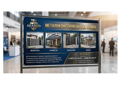 Металоконструкції Кривий Ріг — Ворота, Навіси, МАФи